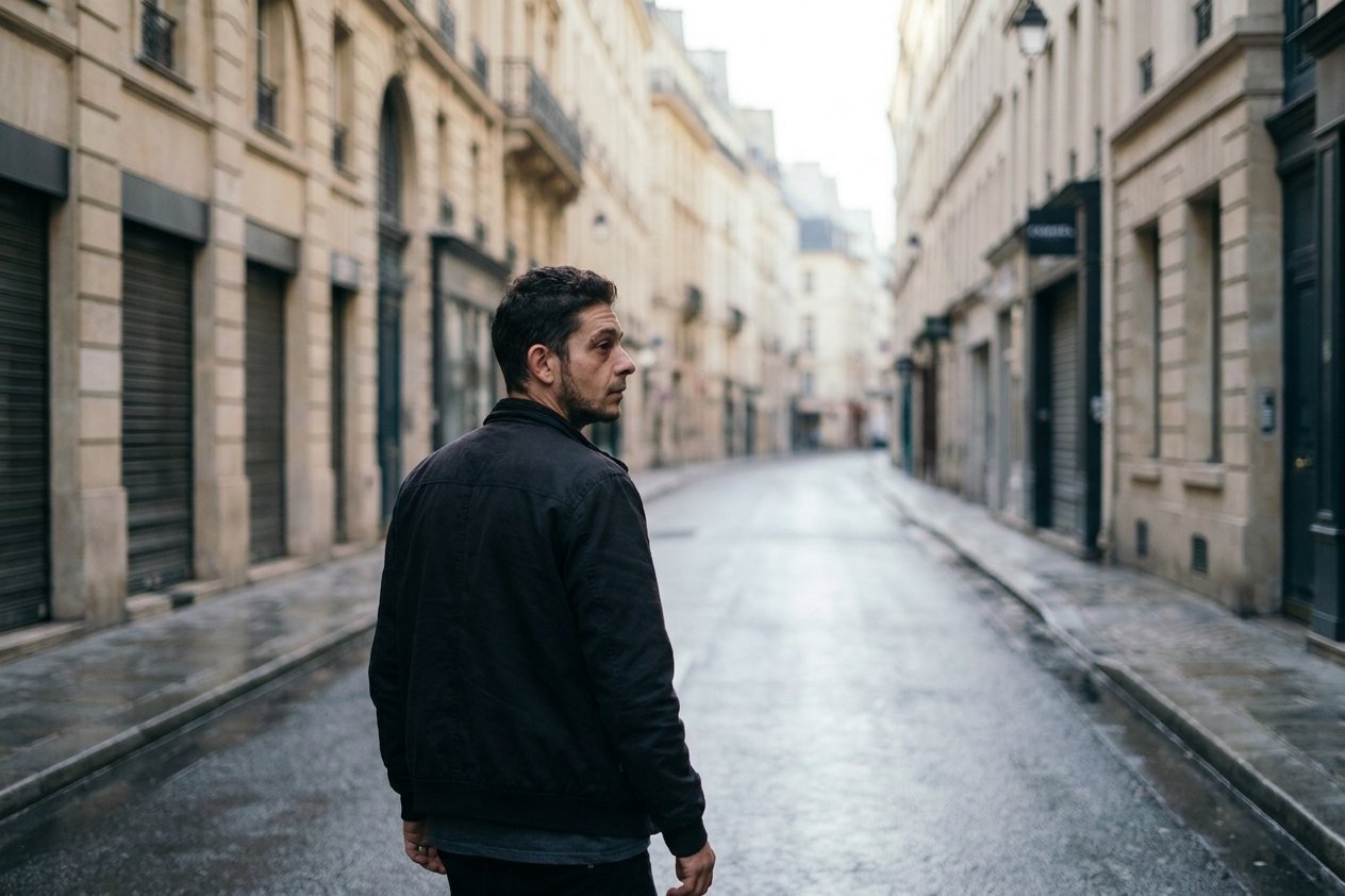 Dans la rue, Paris, tôt le matin. Qui écrit, Contact, Notes, À propos.
